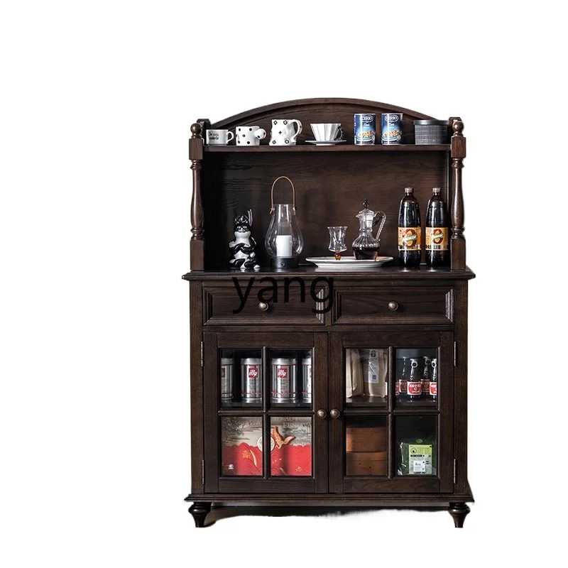 

CX solid wood dining side cabinet retro home restaurant tea cabinet multi-functional wall integrated wine cabinet