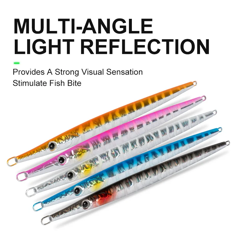 TEASER J109 لوحة حديد لصيد الأسماك البحرية سريعة الغرق 80 جرام 100 جرام، ذيل أصفر، ماكريل، طعم اصطناعي مضيء سريع السحب #4