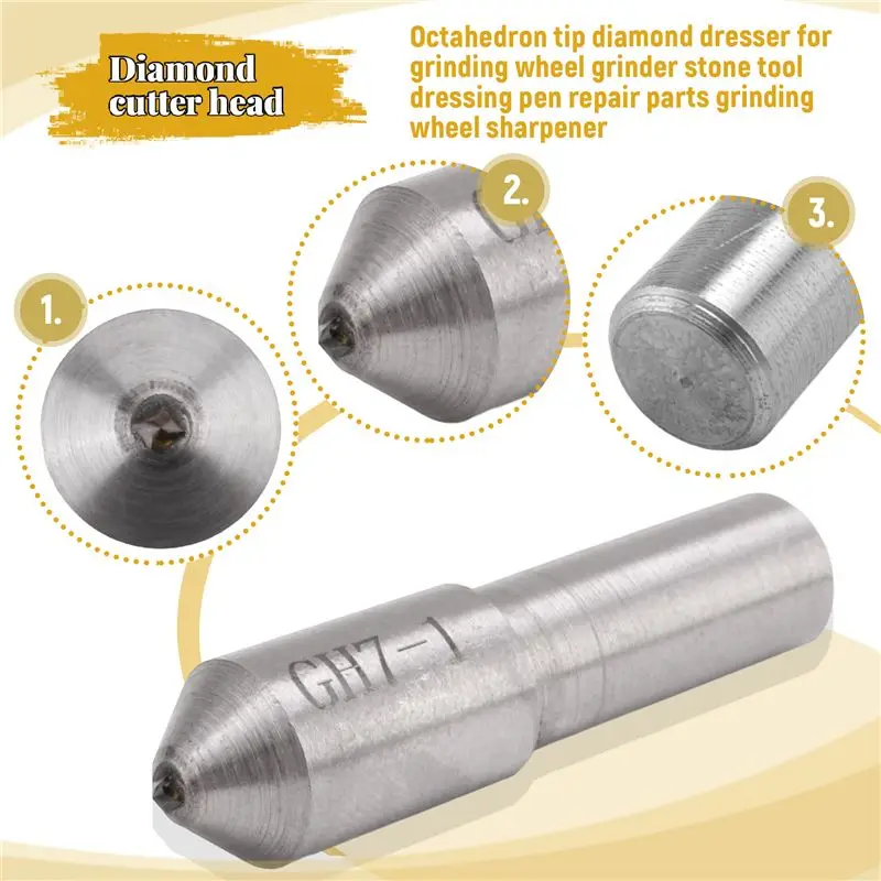 Octahedron Tip Diamond Dresser For Grinding Wheel Grinder Stone Tool Dressing Pen Repair Parts Grinding Wheel Sharpener New