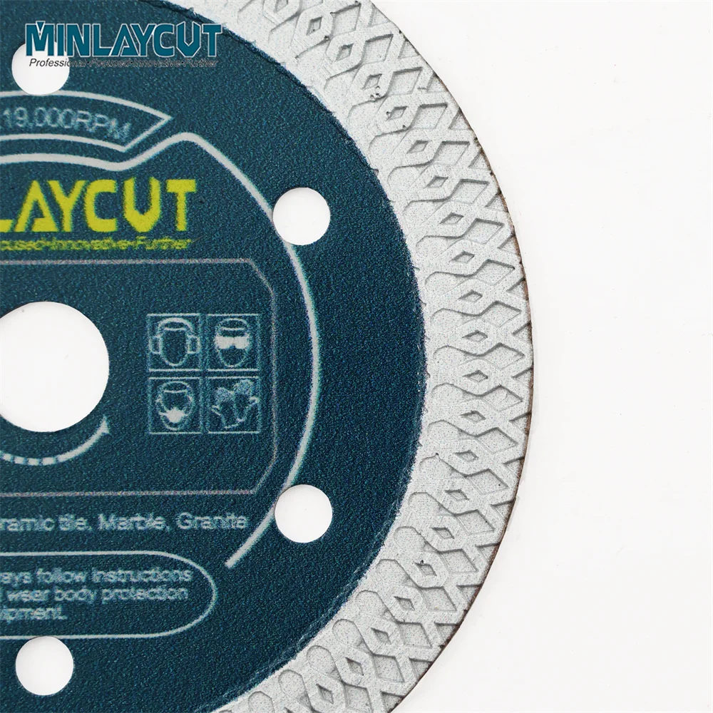 MINLAYCUT 1 Stück Diamant-Trennscheibe X Mesh Cut Durchmesser 75/105/115/125 mm für Fliesen, Marmor, Keramik, Granit, Sägeblatt, Schneideplatte – Detail 11