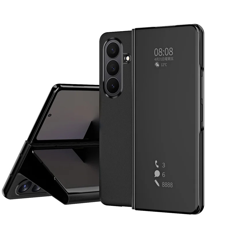 

For Samsung Galaxy Z Fold 7 6 5 4 3 5G Phone Case Luxury Mirror Full Protective Folding PU Leather Shockproof Protection Cover