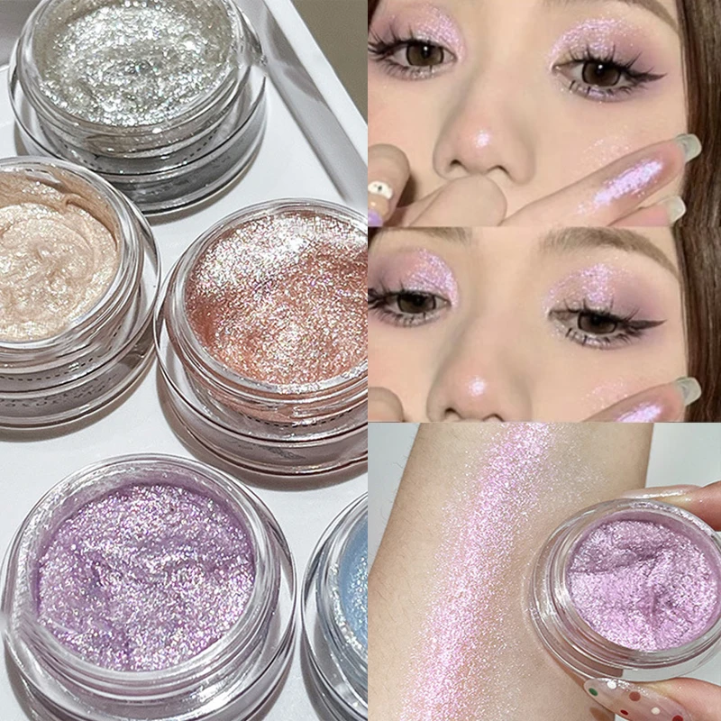 Perle Glitter Lidschatten Gel Perl glanz Lidschatten monochrom glänzend blau Text marker Diamant aufhellende Augen Kontur Kosmetik