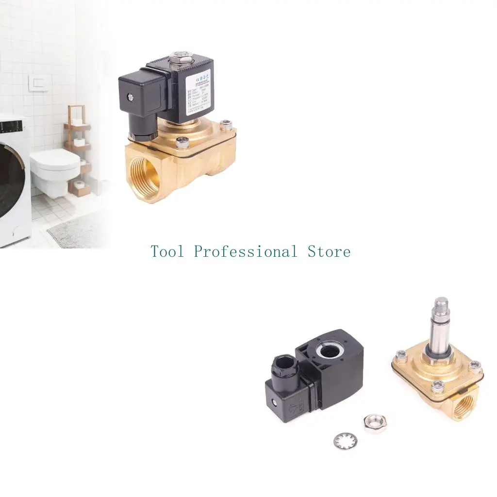 

57QF Upgrades DN15 220V Electric Water Inlet Outlet Electromagnetic Valves Brass