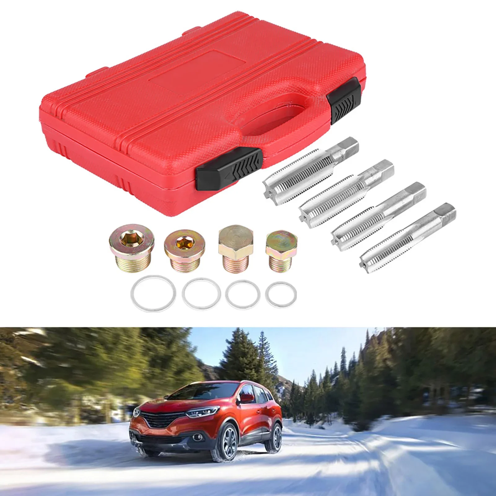 

64Pcs Oil Pan Thread Repair Kit Sump Gearbox Drain Plug Tool Set M115 M17 M20