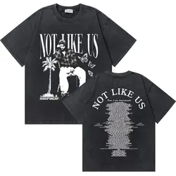 Washed Vintage Kendrick Lamar They Not Like Us Album Graphic T-shirts Male Casual Oversized Tshirt Men Hip Hop Fashion T Shirts