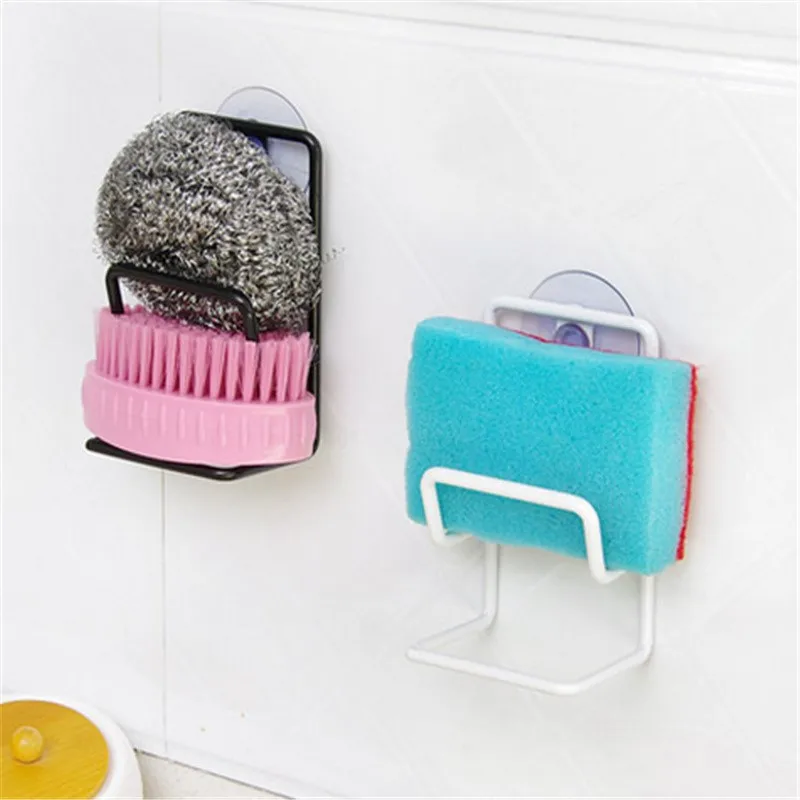 Suction Cups Bathroom Kitchen Sink Storage Organizer Wall Mounted Holder for Sponges, Soaps, Scrubbers Quick Drying Rack