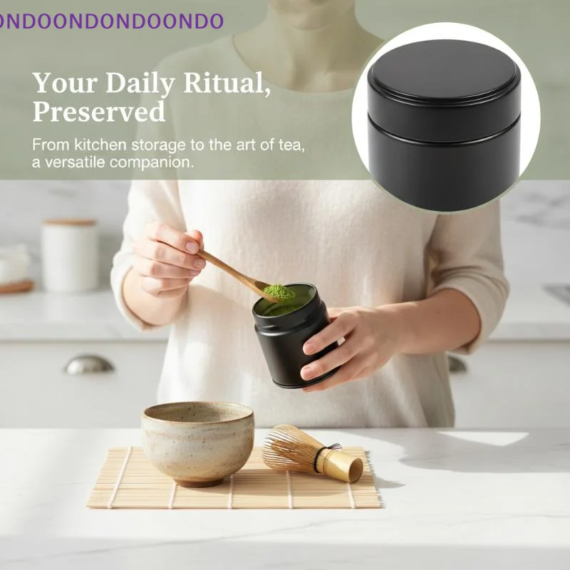Portable Sealed Spice Storage Jar 1Pcs Thick Tinplate Mini Matcha Powder Can Food Safe Tea Container for Home Office Use