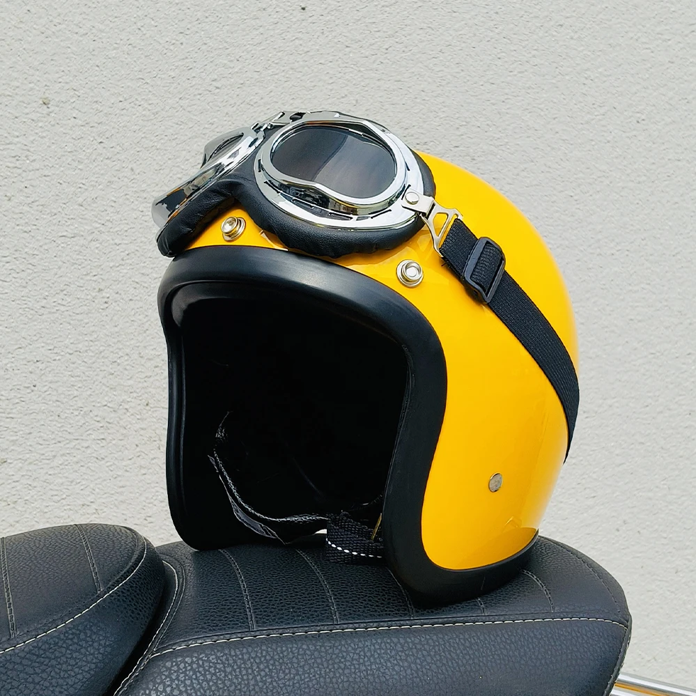 Vintage Motorcycle Retro 500TX 3/4 Open Face Helmet Cafe Racer Vintage TT&COCASCOS Motorcycle Helmet Casco Capacetes - view 4