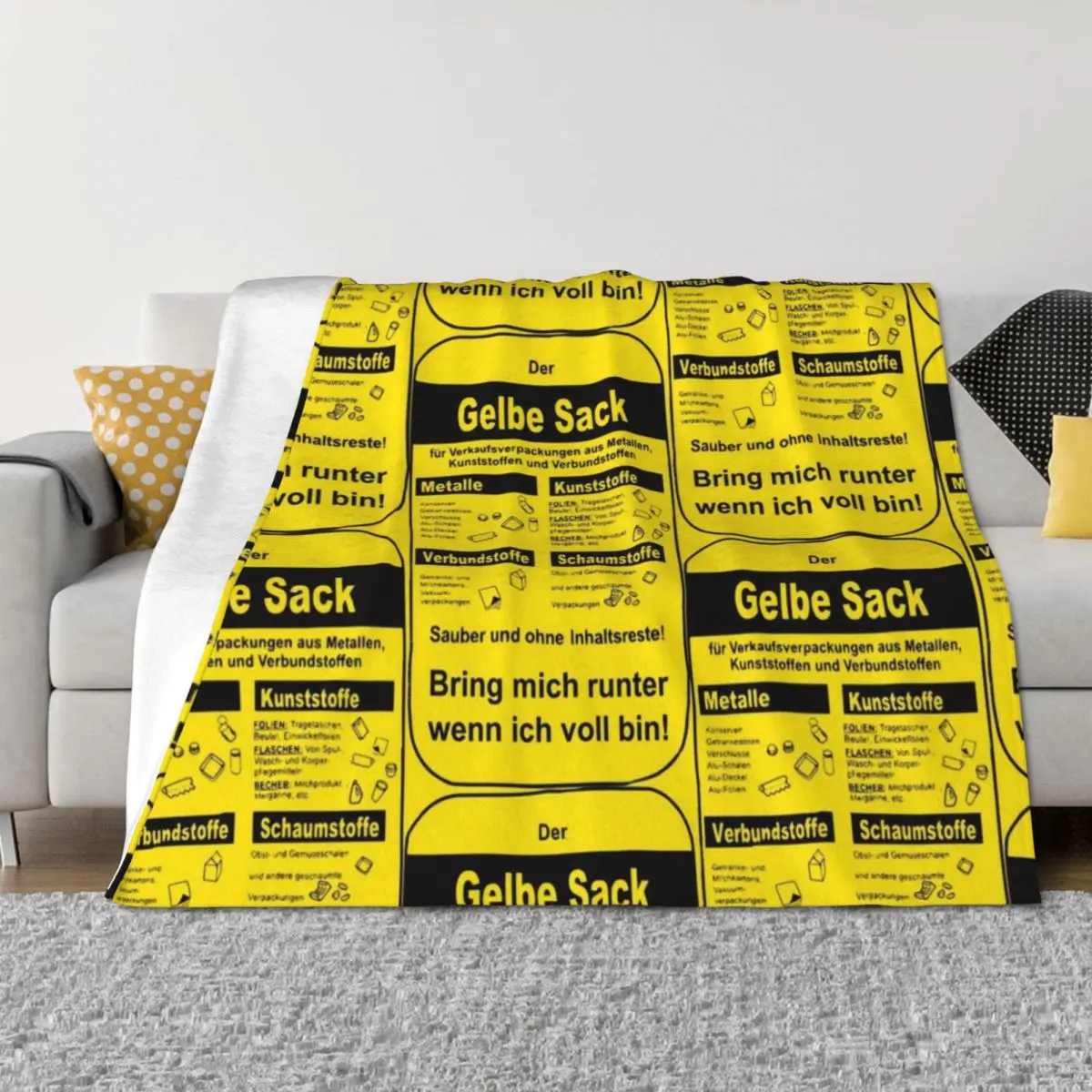 

The yellow bag Throw Blanket Decoratives Giant Sofa Plush Blankets Sofas Of Decoration Blankets