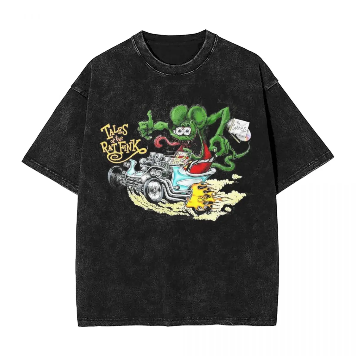 

Washed T Shirt Ed Roth Race Motorcycle T-Shirts High Street Tales Of The Rat Fink Streetwear Short Sleeve Summer Tops Tees