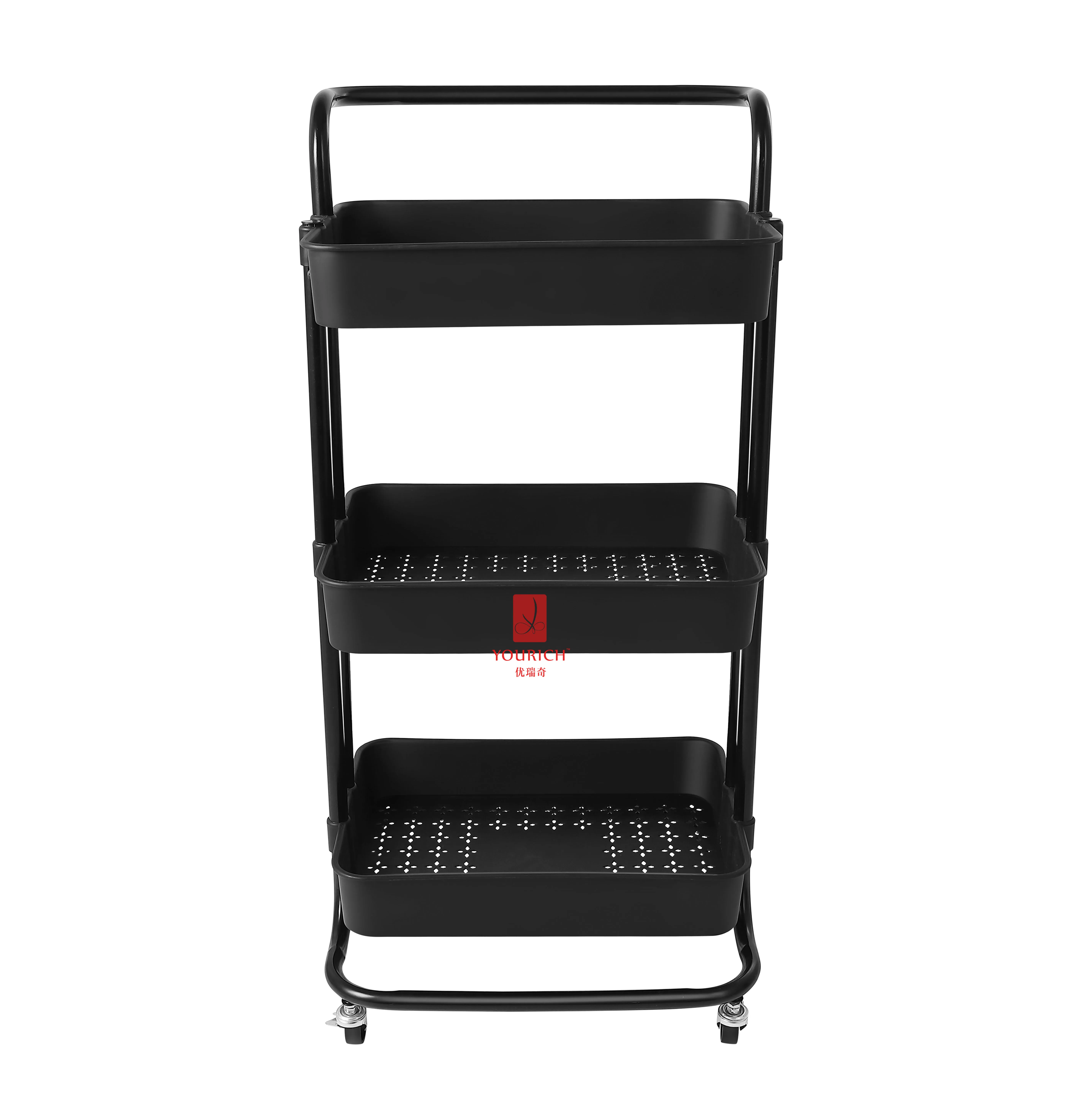 Salon Trolley,Modern Black Salon Trolley Iron Frame Multi-layer Wood Commercial Salon Furniture For Barber Shop Home Office Livi