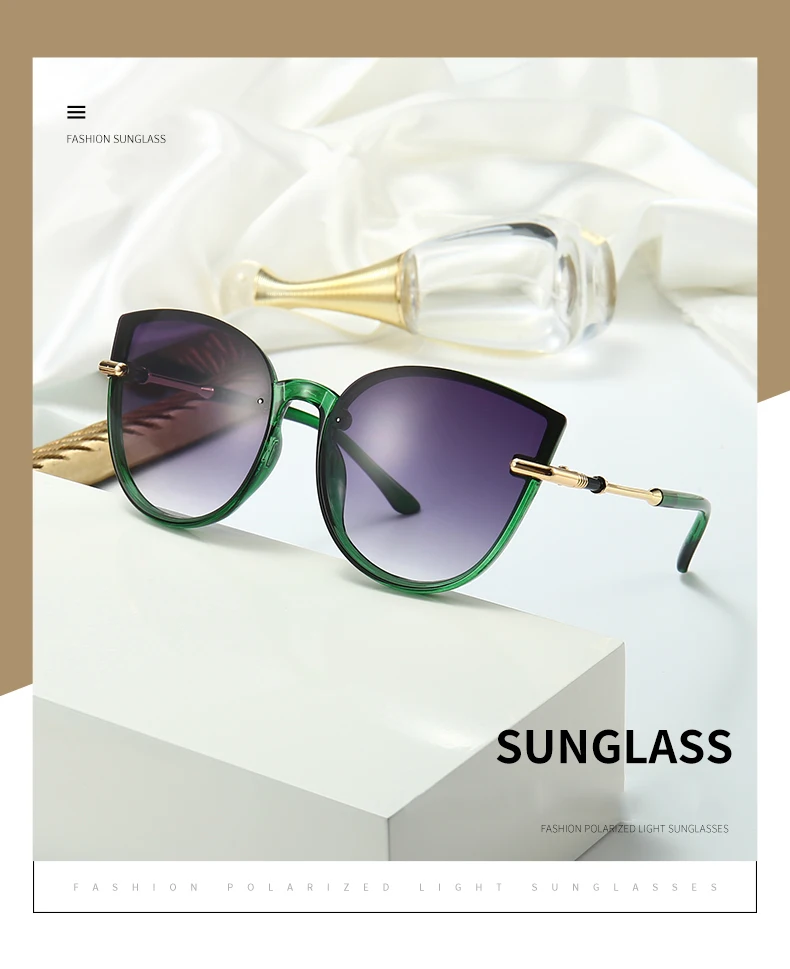 Neuer Modetrend Personalisierte Sonnenbrille mit Großem Rahmen Internet-Berühmtheit Instagram Damen-Sonnenbrille 6044 – Detail 2