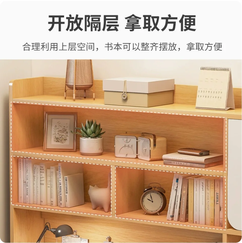 Desktop bookshelf integrated set, simple modern bedroom writing learning