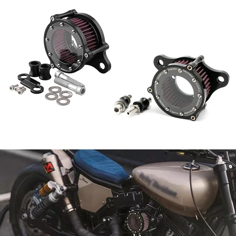 

Motorcycle Air Filter CNC Air Cleaner Intake System Kit For Harley Sportster XL883 XL1200 Iron 883 48 72 1991-2023 Accessories