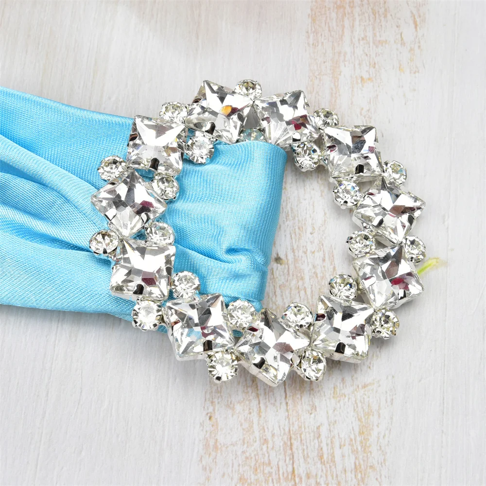 1Pcs Rhinestone Appliques Diy Tie Buckles Clothing Dress Belt High-End Crystal Diamond Decoration Shoe Buttons Hair Accessories