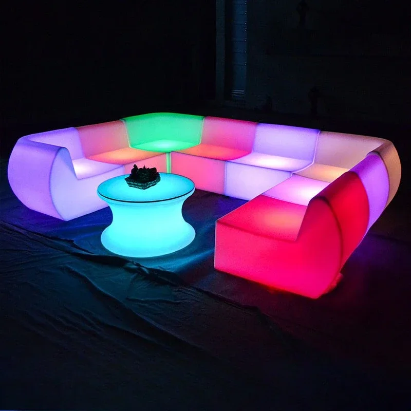 Outdoor furniture luminous sofa combination, courtyard balcony villa hotel shopping mall creative leisure luminous combination 2
