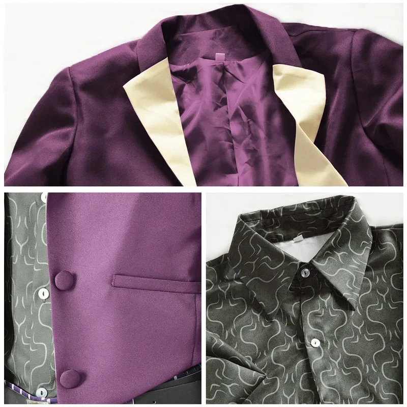

ABC123Anime The Mortal Kombat 11 Cosplay Costume Purpel Suit set stripe Pant Belt Halloween Carnival Costumes For Adu5,j'8.k/4\
