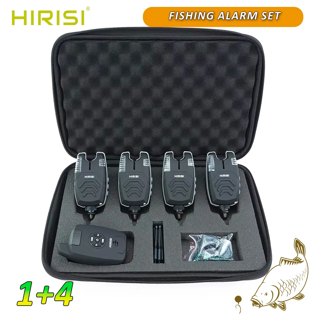 

Hirisi беспроводной водонепроницаемый набор сигнализаторов для ловли карпа 1 + 4 индикатора поклевки рыболовные снасти SX1