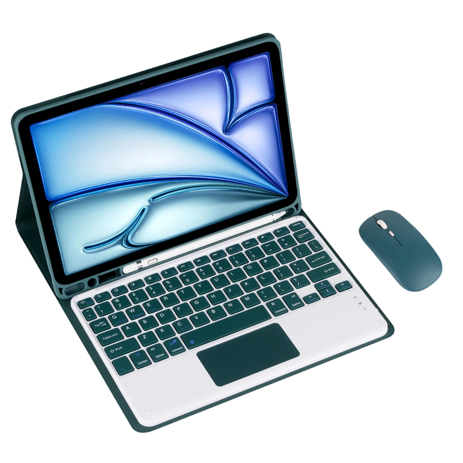 حافظة لوحة مفاتيح لاسلكية دائرية لجهاز iPad Pro 11 2024/Pro 2024 مقاس 11 بوصة غطاء لوحة مفاتيح وماوس، حامل قلم S مدمج #2