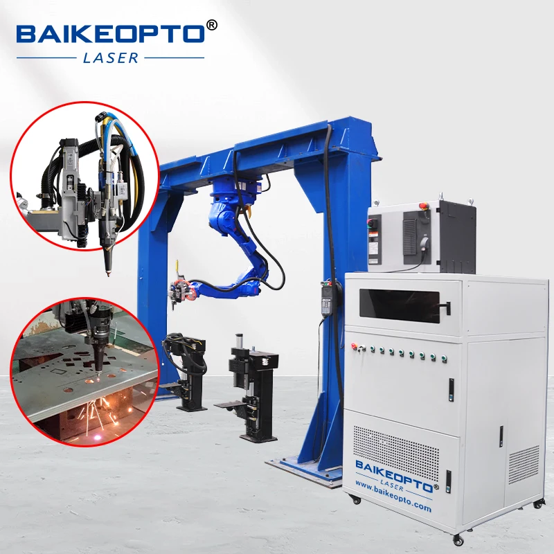 YASKAWA Robô Arm Raycus Fibra Laser Máquina De Corte, 6kW, 6 Eixos