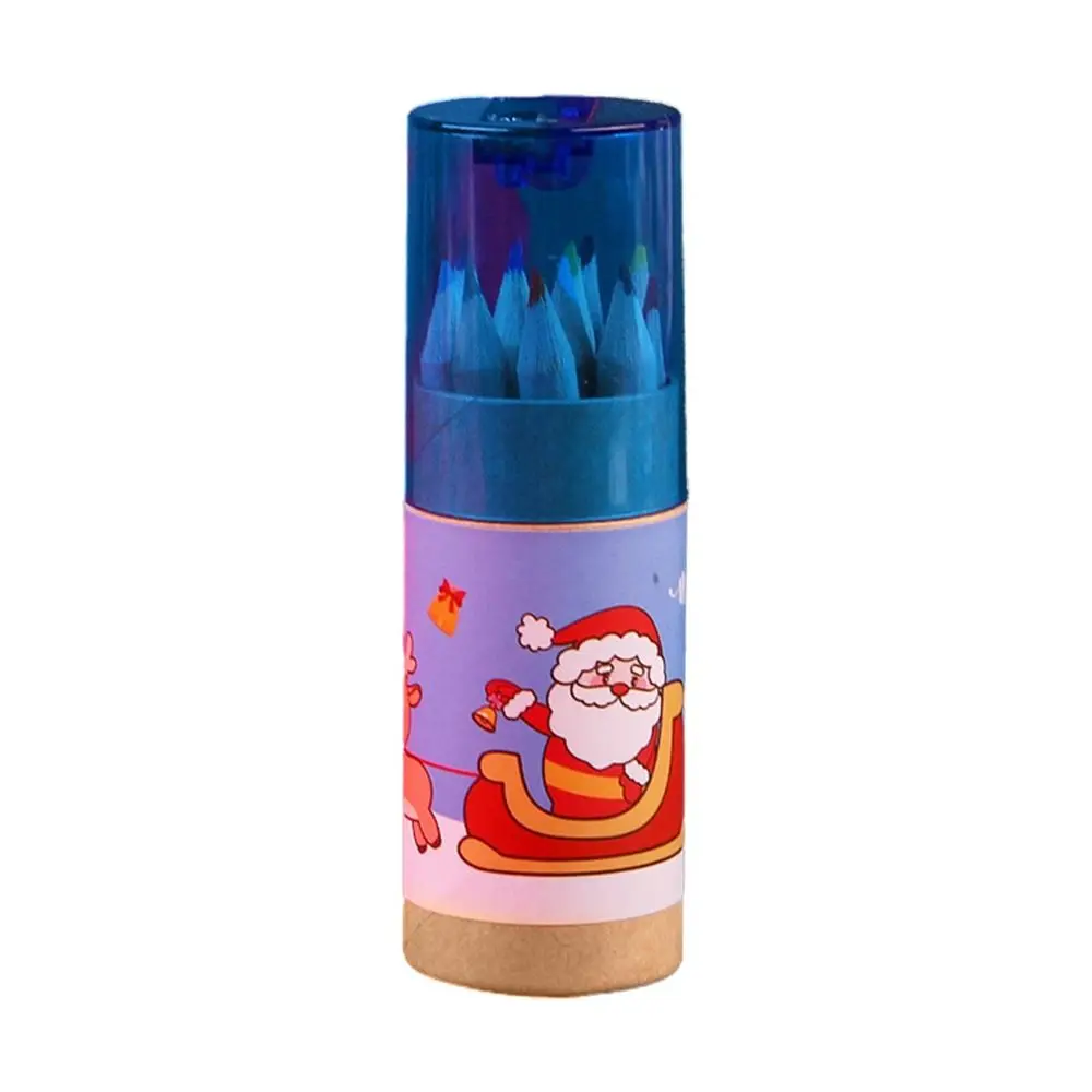 with Built-in Sharpener Hand-Painted Sketch Supplies Sketching Pen Wooden Pencils Drawing Pencils Christmas Colored Pencils