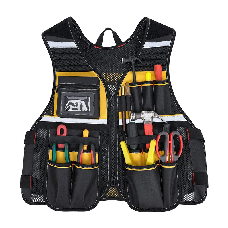 Tool vest protective functional reflective waterproof Oxford fabric reinforced durable quick-access tactical backpack chest bag