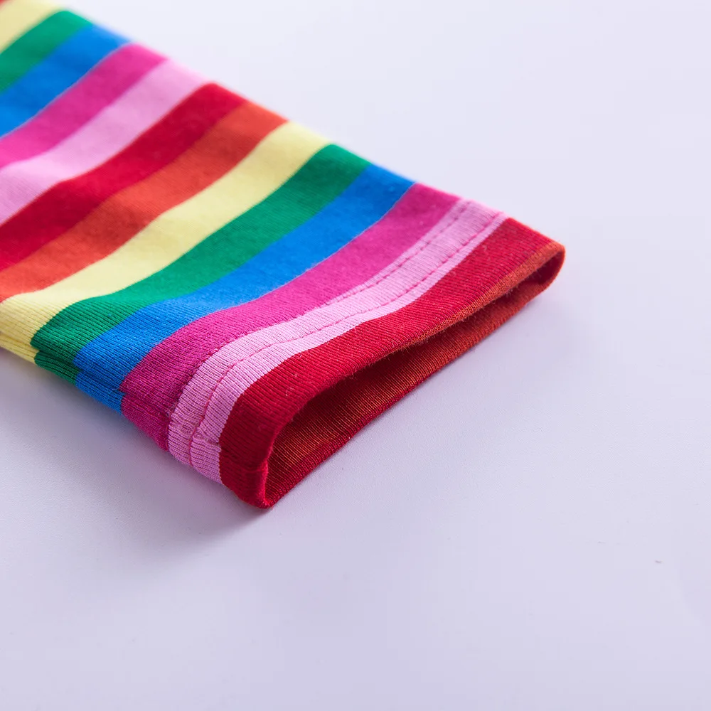 Langärmliges Einhornkleid für Mädchen, Herbststickerei, zwei Taschen, Regenbogenärmel, 81035 – Detail 20