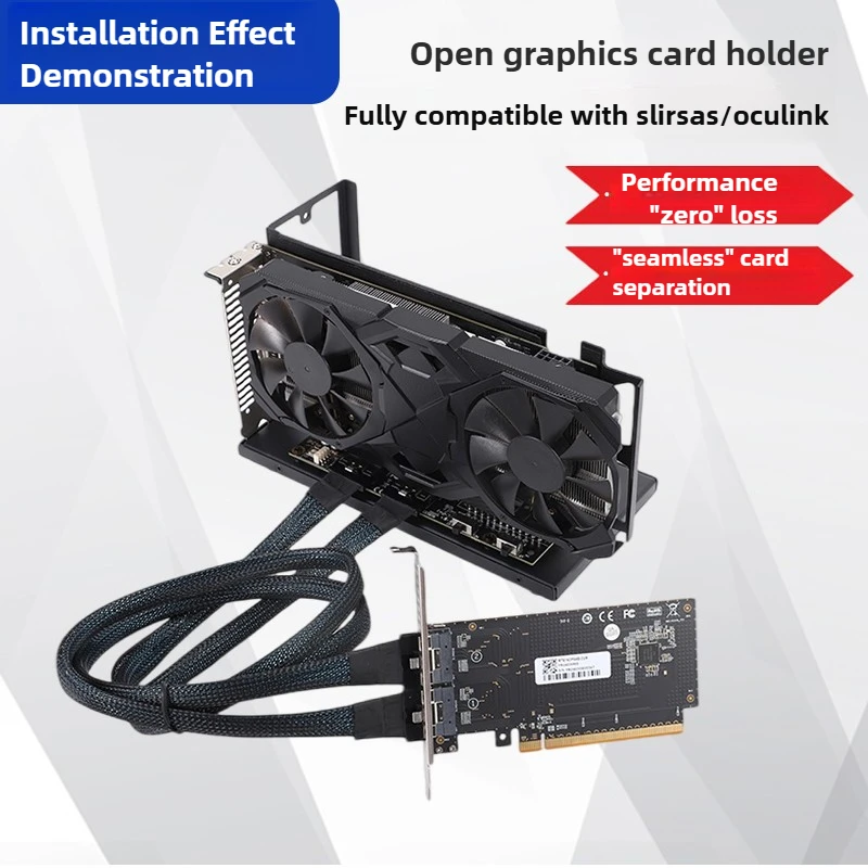 

Совершенно новый высокопроизводительный внешний графический процессор PCIe 4.0 X16 для SlimSAS 8654, карта адаптера полувысоты с задней поверхностью