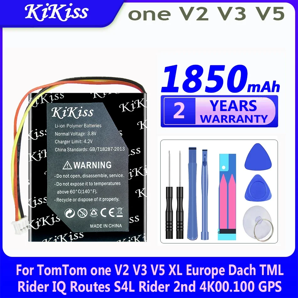 

Аккумулятор KiKiss на 1850 мА · ч для TomTom One V2 V3 V5 XL Europe Dach TML Rider IQ Routes S4L Rider 2nd 4K00.100, GPS-аккумулятор и инструменты