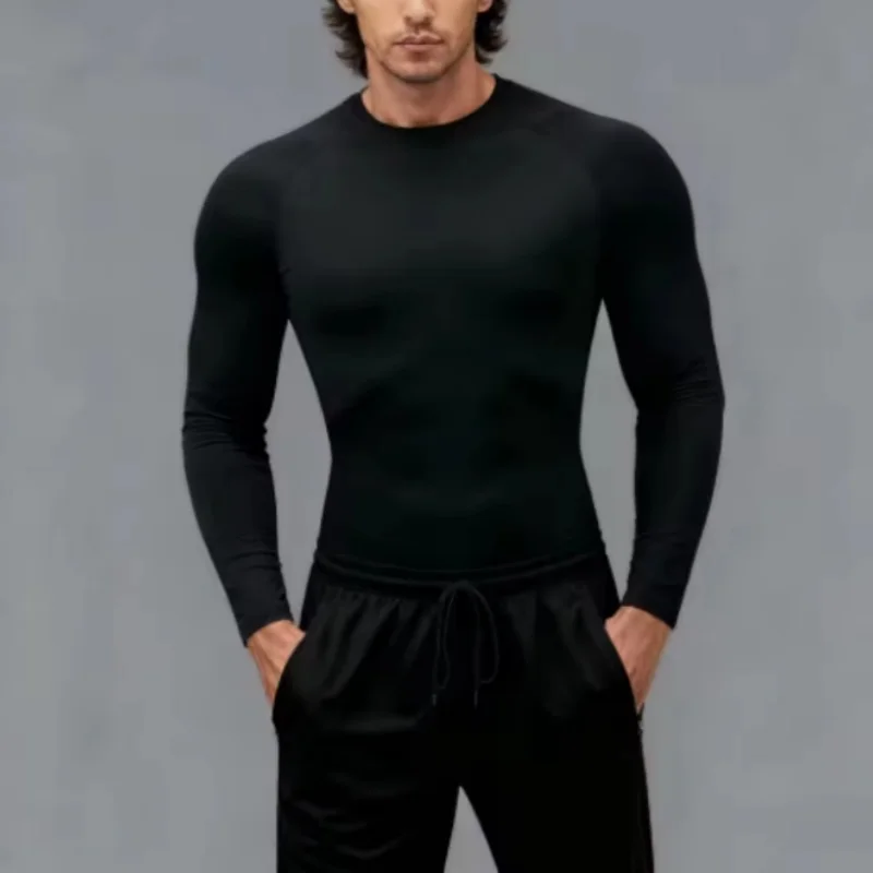 2026 Men Bodybuilding Sport T-shirt Quick Dry Running Shirt Long Sleeve Compression Top Gym T Shirt Male Fitness Tight Rashgard