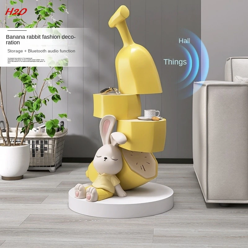 H2O HOUSE Banana Rabbit Floor Ornament Living Room Bedroom Storage Shelf Multifunctional Decorations New House Housewarming Gift