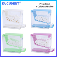 KUCUDENT Dental Cotton Roll Dispenser Organizer Holder Press Type with Nonslip Base Dentistry Swabs Storage Box Dentist Lab Tool