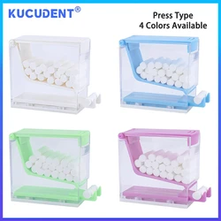 KUCUDENT Dental Cotton Roll Dispenser Organizer Holder Press Type with Nonslip Base Dentistry Swabs Storage Box Dentist Lab Tool