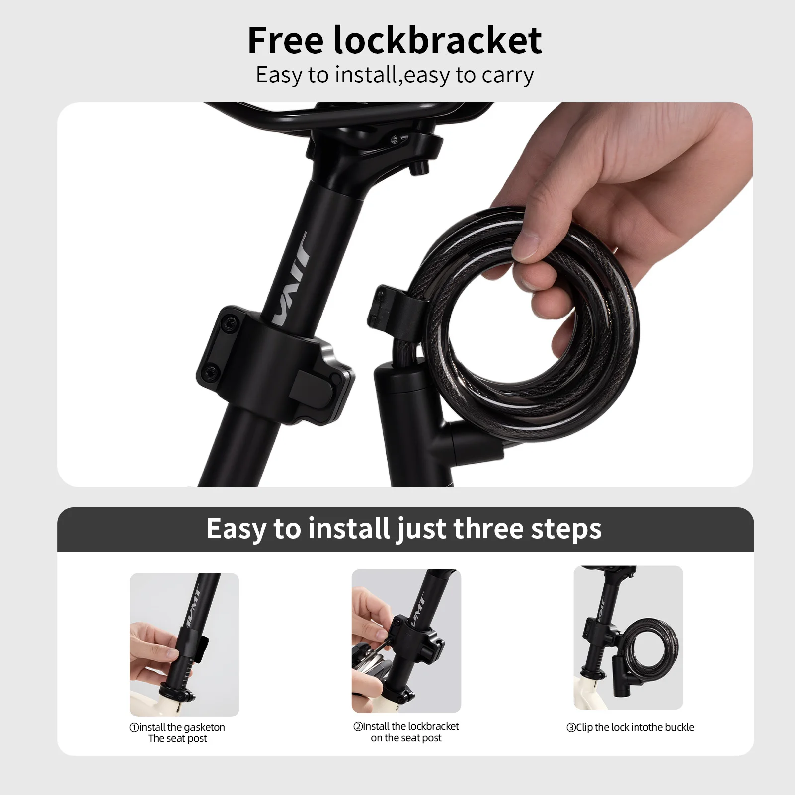 TOSUOD Bicycle Lock Free Mounting Bracket And 2 Keys Included Motorcycle Bike Cable Lock