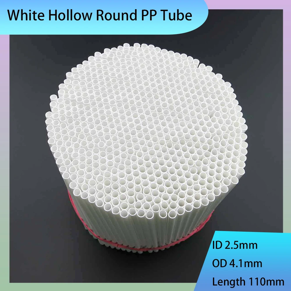 10-100Pcs White Hollow Round PP Tube ID 2.5mm OD 4.1mm Length 110mm Plastic Tube DIY Handmade Model Accessories Material
