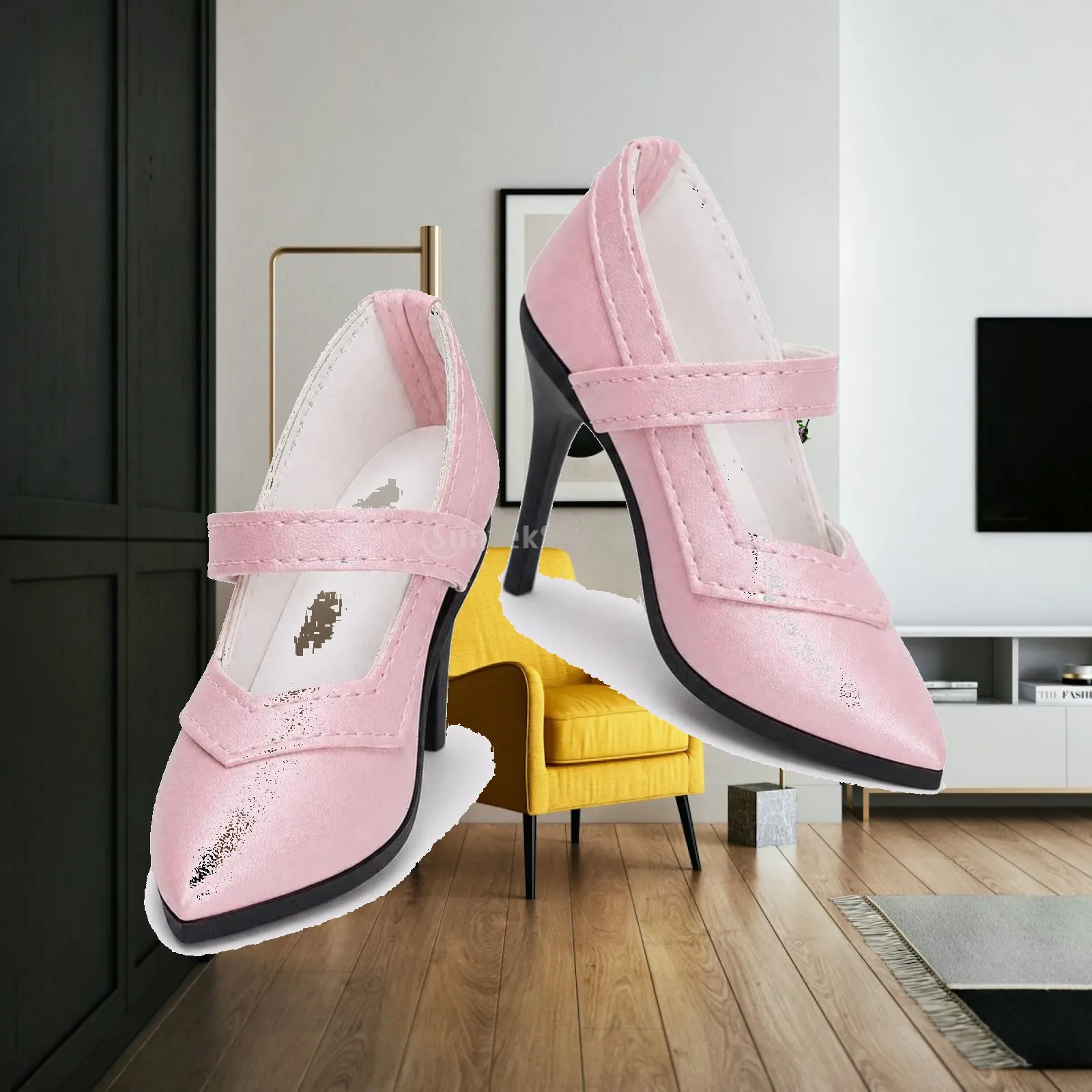 BJD Doll High Heels with Instep Strap Resin Miniature Shoes for 1/4 Scale Fashion Doll Wardrobe