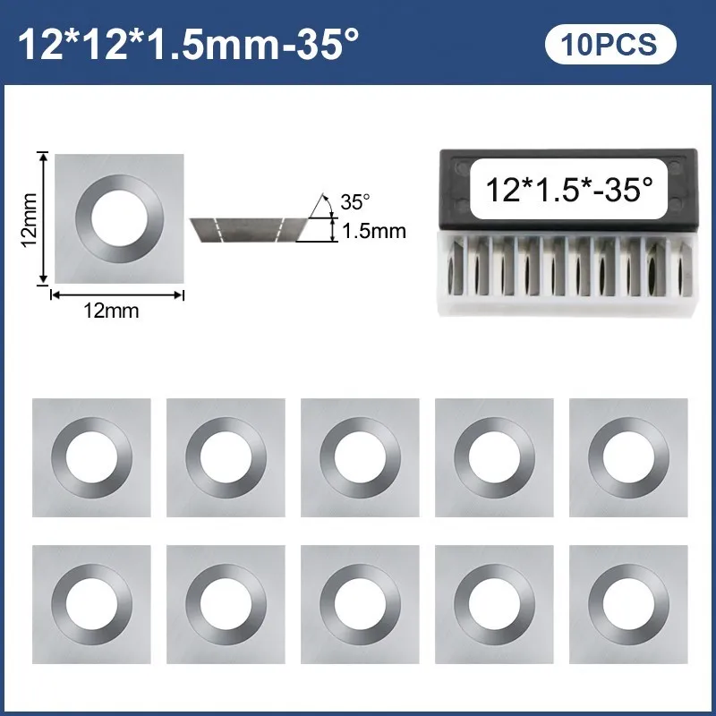 Hartmetalleinsatz 12mm 10 stücke 12x1 2x 1,5mm 35 Grad Platz Ecken Insert Klinge für Holz Drehmaschine Drehen werkzeug Helical Hobel Cutter