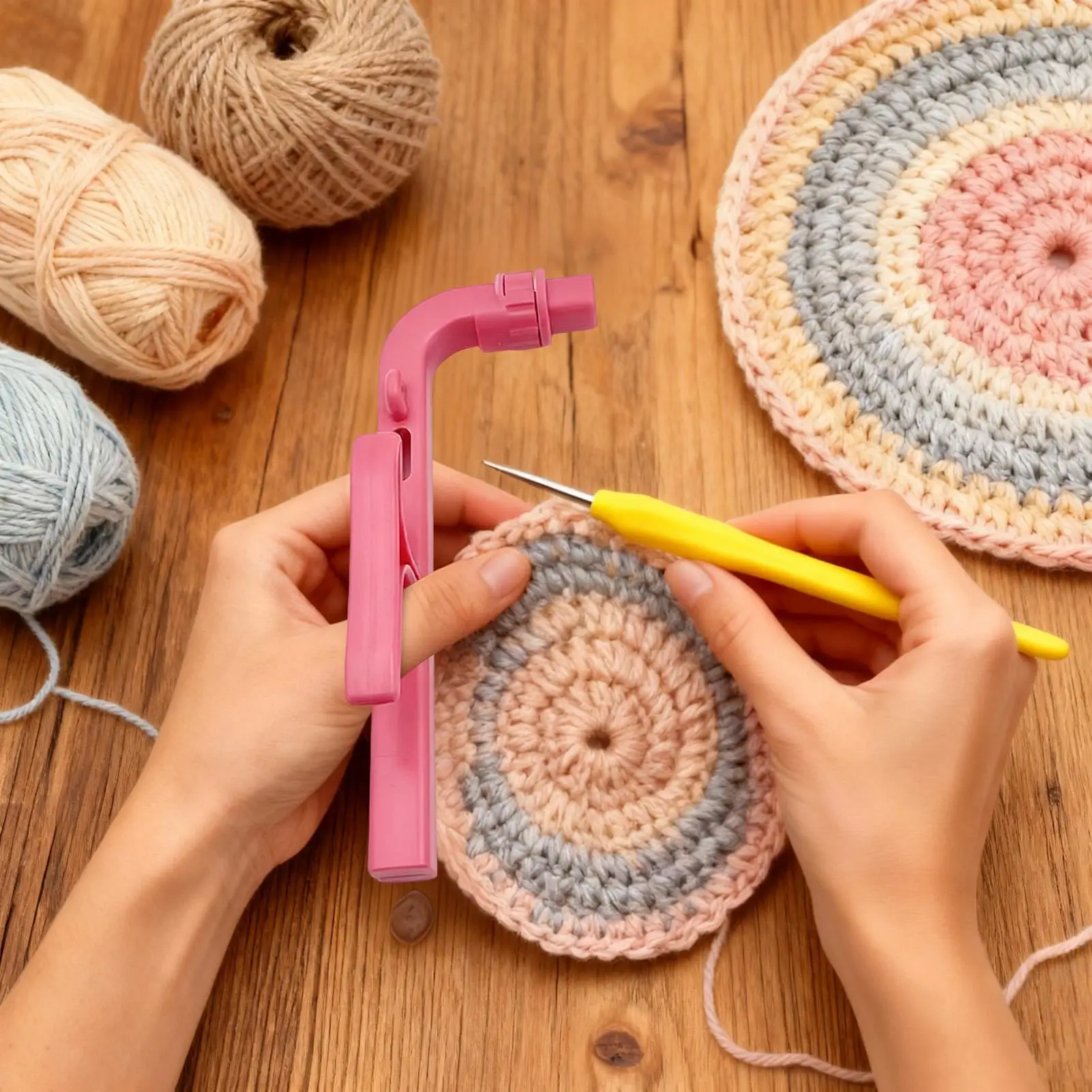 إبر الكروشيه لوازم الحرف اليدوية خياطة دائرية دليل أصابع أصحاب أداة الكروشيه للمبتدئين المحترفين الحياكة #2