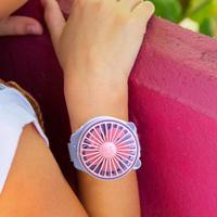 Cartoon Wrist Fan Usb Rechargeable Student Children Portable Watch Small Fan Handsfree Air Cooler Cooling Tool for Boys Girls