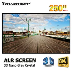 ALR Anti Light Projection Screen 200Inch Max 3D 4K Beam Projector Screen Grey Crystal Fabric for Home Theater Frame NOT Included