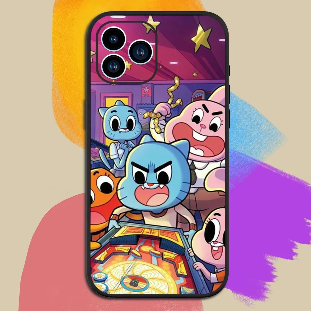 Cartoon A-Amazing W-World of G-Gumball Phone Case For iphone15 14 13 12 11 Pro Max Mini X 7 8 Soft Case