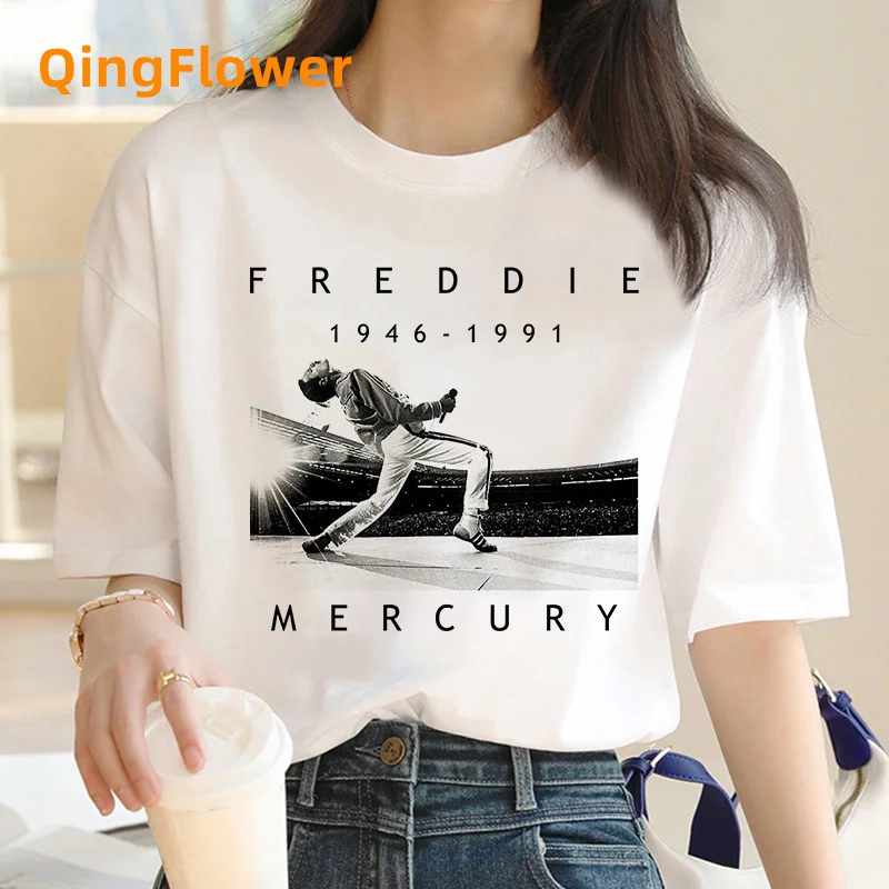 Freddie Mercury Mecury The Queen Band Tshirt Clothing Male Manga Vintage Funny 2022 Japanese T Shirt T-shirt Vintage