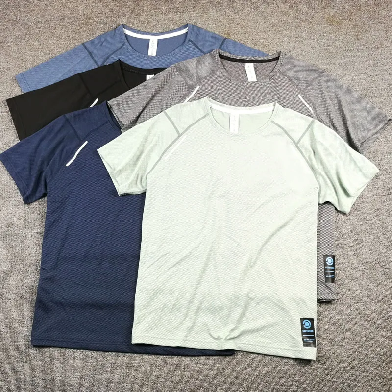 

Технология охлаждения 5. Deee High Elastic Qui Dry Дышащая мужская круглая Ne ort Sve T irt Spor Повседневная полиэстеровая одежда...