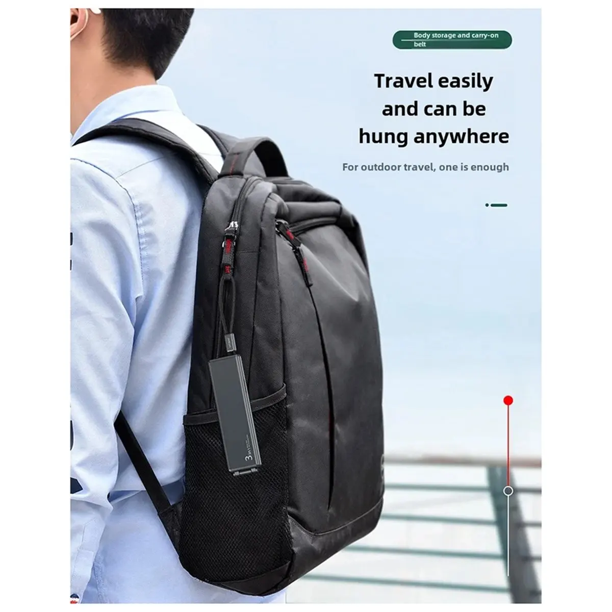 (ABDH) Portable One-to-Three Charger Cable Three-in-One Treasure Box Data Cable Motorcycle Electronic Accessorie