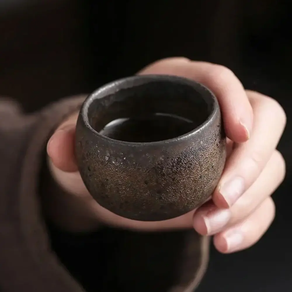 Czarka do herbaty japońska kamionka, starożytny styl, 80 ml, mistrzowska czarka, retro ręcznie robiony kubek do kawy, salon