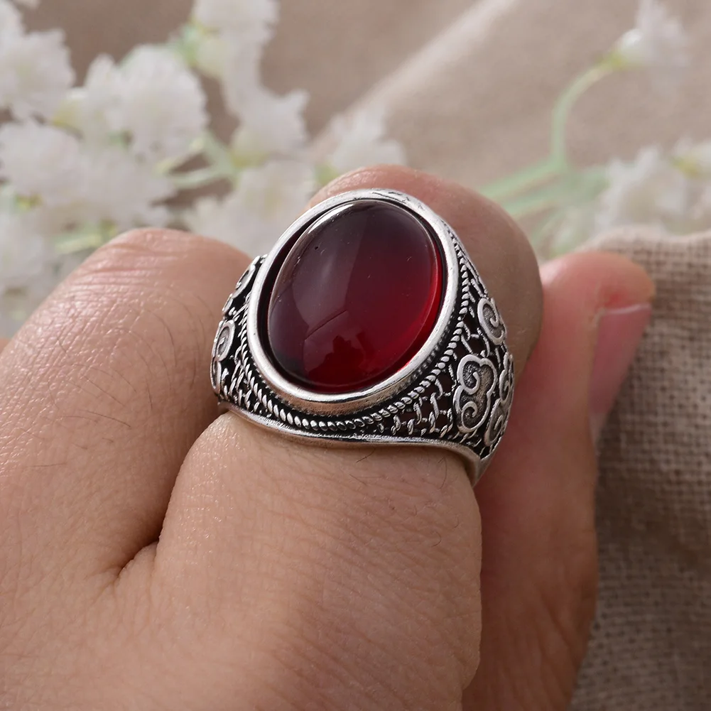 Hot Sell Luxury Natural Garnet Stone Thai Silver Ladies Personality Rings Original Jewelry For Women Best Gifts