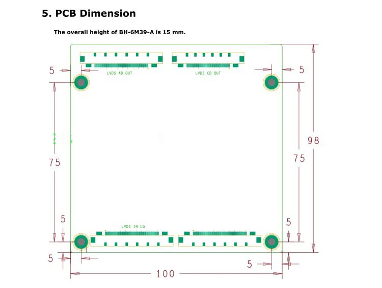 BH-6M39-A 4k,2K,ディスプレイv-by-one,lvds周波数ブースターボード,60hz〜120hzのレベル