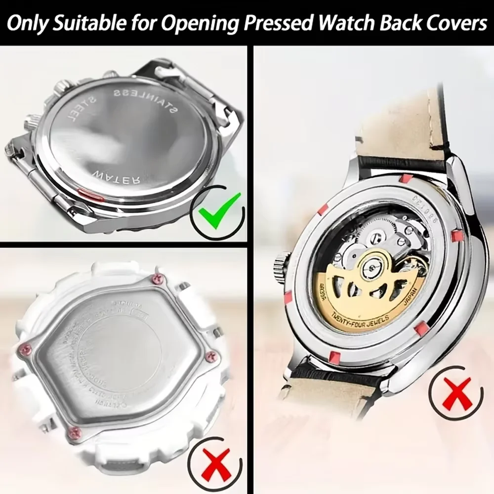 17 Piece Set Of Watch Repair Tools, Battery Replacement Tools, And Watch Opener With Two Pry Bars