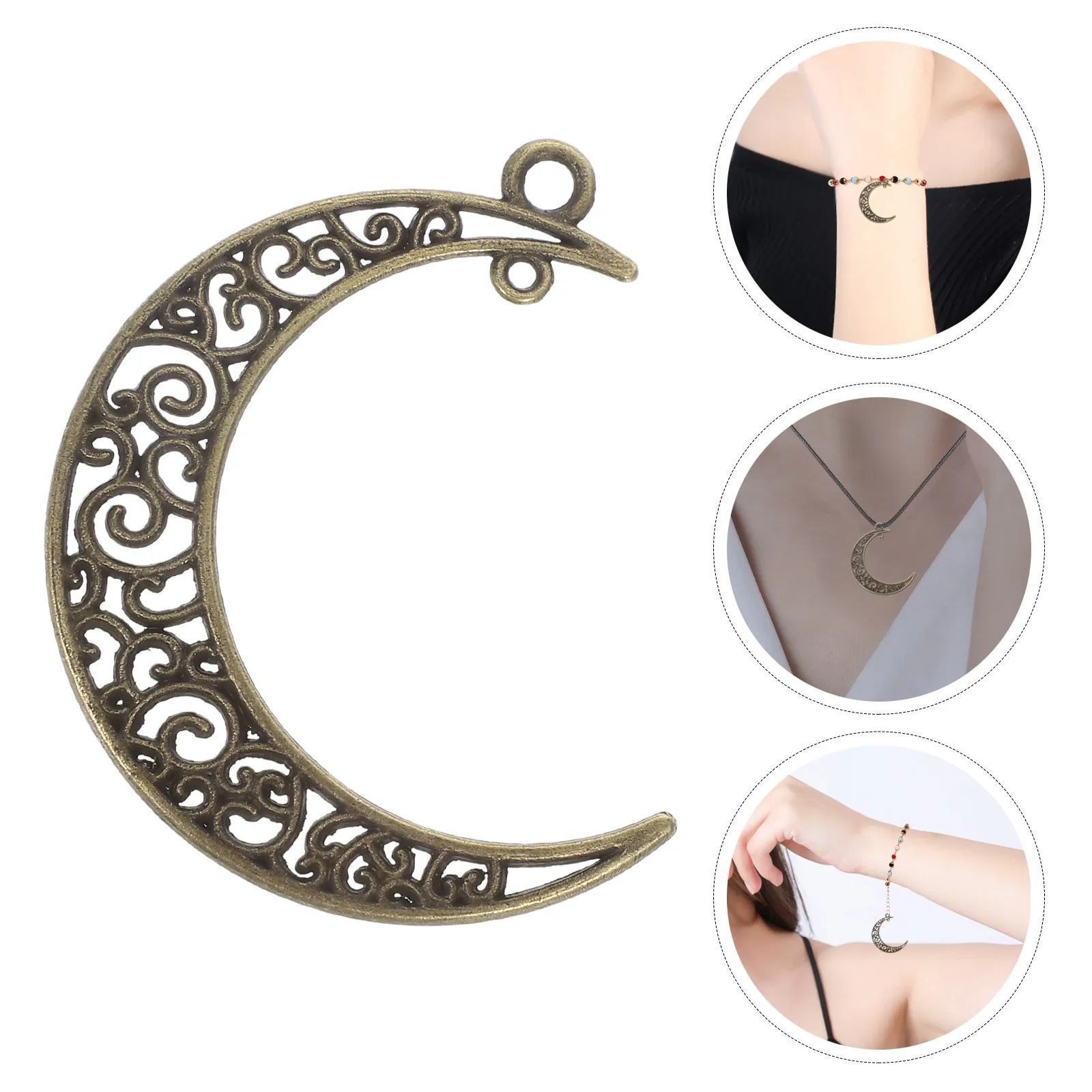 

50Pcs Hollow Crescent Moon Charms Alloy Celestial Jewelry Making Pendants for DIY Necklace Bracelet Earring Craft Vintage Look