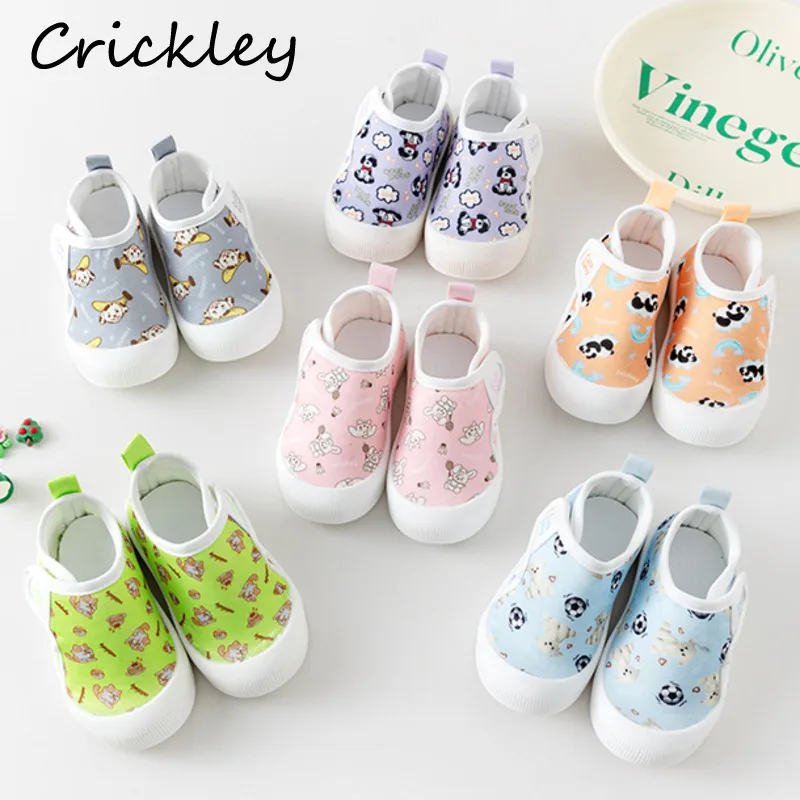 

Cartoon Animals Baby Casual Shoes Dog Panda Rabbit Girls Boys First Walk Shoes Soft Sole Hook Loop Toddler Kids Sneakers